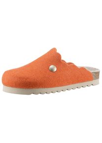 Bio Life , Clog »Habana«, Hausschuh, Homeslipper mit modischem Schaftabschluss , orange , 42 , 42 , Toller Hausschuh mit seitlichem Zier-Knopf