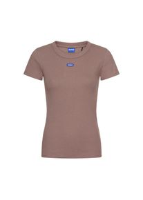 HUGO Blue, Damen, T-Shirt &raquo;Easy Tee&laquo; mit HUGO Aufn&auml;her, Rust/Copper 223, M (38), Rust/Copper 223, Shirt von HUGO Blue Womenswear