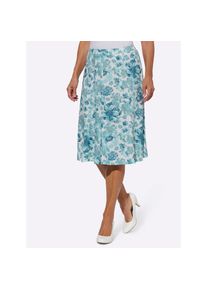 Classic Basics , Jerseyrock , ecru-jade-bedruckt , 50 , 50 , schwingende Bahnenform
