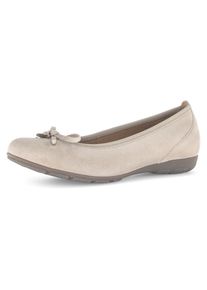 Gabor , Ballerina, Flache Schuhe, Business Schuhe mit Hovercraft Luftkammern-Laufsohle , creme , 44 , 44 , Ballerina mit Zierschleifchen und...