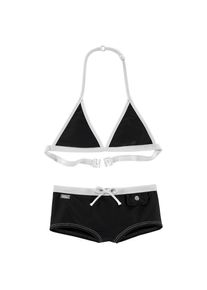 Buffalo , Triangel-Bikini mit trendiger Hotpants , schwarz-weiß , N-Gr , 146/152 -N-Gr , 146/152 , Mit verstellbaren Trägern