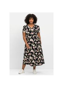 sheego by Joe Browns , Damen , Jerseykleid »Jerseykleid« , schwarz-gemustert , Normalgrößen , 50 -Normalgrößen , 50