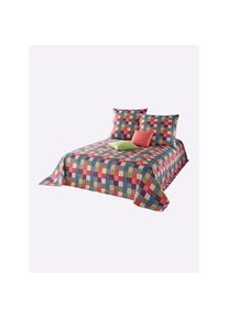 HEINE HOME , Tagesdecke , rot-bunt , 100% Polyester , B/L: 140 cm x 210 cm