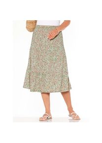 Classic Basics , Damen , Stufenrock , eucalyptus-rosenquarz-bedruckt , 52 , 52 , komfortabler Rundum-Dehnbund
