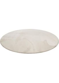 Wecon home Basics, Hochflor-Teppich &raquo;Anna&laquo; rund 25 mm H&ouml;he Wohnzimmer, Schlafzimmer, Felloptik, sehr weich und flauschig, Uni, creme, Kunstfaser, &Oslash; 