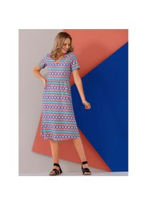 Classic Basics , Damen , Sommerkleid »Kleid« , aqua-grapefruit-bedruckt , Normalgrößen , 56 -Normalgrößen , 56 , leicht ausgestellte Form ab...