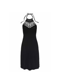 Lascana, Damen, Neckholderkleid mit Spitzeneinsatz, kurzes Sommerkleid, Strandkleid, schwarz, N-Gr, 34 -N-Gr, schwarz, Leichtes Neckholderkleid