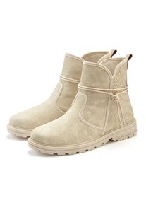 Vivance, Damen, Stiefelette &raquo;Boots, Stiefel&laquo; mit raffinierten Bindeb&auml;ndern VEGAN, beige, 41, beige, Stiefelette mit raffinierten Bindeb&auml;ndern und 