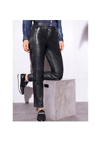 Mainpol , Lederhose , schwarz , Kurzgrößen , 22 -Kurzgrößen , 22 , echtes Lamm-Nappa