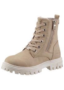 Tom Tailor, Unisex, Schn&uuml;rboots mit Zierrei&szlig;verschluss au&szlig;en, beige-kombiniert, 40, beige-kombiniert, Schn&uuml;rboots mit praktischem Innenrei&szlig;verschluss,