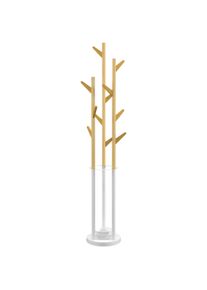 HOMCOM Bamboo Coat Rack Free Standing Hall Tree Umbrella Holder w/13 Hooks for Clothes Hats Scarf Bags for Entryway Bedroom Natural and|Aosom Ireland