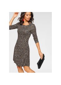 Laura Scott, Damen, Jerseykleid sportlich-feminines Kleid, knielang, mit floralem Allovermuster, schwarz-bunt-gemustert (Jerseykleid aus nachhaltigem 