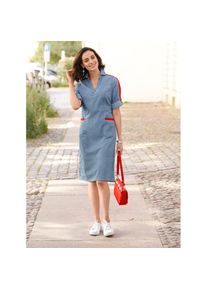 Casual Looks , Jeanskleid »Jeans-Kleid« , blue-bleached , Normalgrößen , 52 -Normalgrößen , 52 , reine Baumwolle