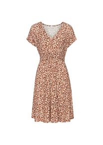 Vivance, Damen, Jerseykleid mit P&uuml;nktchendruck und V-Ausschnitt, figurschmeichelndes Sommerkleid, braun-creme bedruckt, N-Gr, 36 -N-Gr, braun-creme 