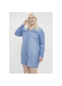 Vero Moda Curve , Jeanskleid »VMSILA LS SHORT DRESS MIX GA CURVE NOOS« , Light Blue Denim , N-Gr , 44 -N-Gr , 44 , Modischer Stil: stets...