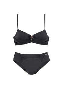 Lascana, Damen, B&uuml;gel-Bikini mit Pailletten-Verzierung, schwarz, Cup F, 36 -Cup F, schwarz, Mit edler Pailetten-Verzierung