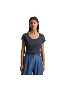 Marc O'Polo Marc O'Polo, Damen, T-Shirt luftiges Strickgewebemuster, slim fit, deep blue sea, XL, deep blue sea, T-Shirt von Marc O'Polo