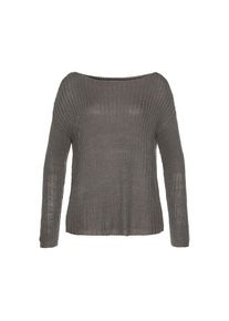 Lascana, Rundhalspullover aus weichem Grobstrick, lockerer Strickpullover, Damenpullover, khaki, 36/38, Rundhalspullover