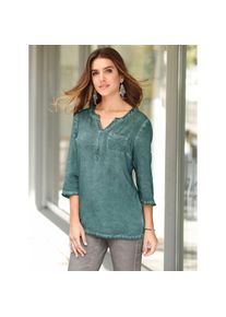 Classic Basics , Kurzarmbluse , resedagrün , 42 , 42 , Tunika in »oil dyed«-Färbung