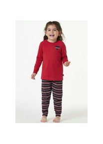 Schiesser , Pyjama, (2 tlg.), mit kleinem Print vorn , rot , 92 , 92 , Langer Mädchen-Schlafanzug von Schiesser