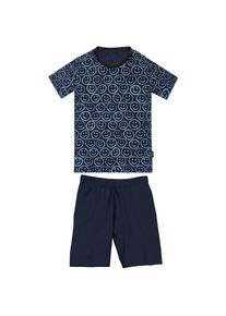 TRIGEMA , Schlafanzug »Kurzer Schlafanzug mit fröhlichem Smiley-Muster«, (1 tlg.) , navy , 80 , 80 , DELUXE-Single-Jersey