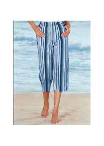 Classic Basics, Damen, Caprihose, jeansblau-gestreift, Normalgr&ouml;&szlig;en, 40 -Normalgr&ouml;&szlig;en, jeansblau-gestreift, Capri-Hose mit Taschen