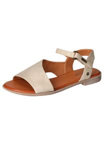 Mustang Shoes , Sandale, Sommerschuh, Sandalette, Riemchensandale in asymmetrischer Form , cremefarben , 38 , 38 , Sommerschuh mit regulierbarem...