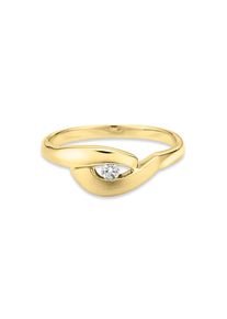 Bruno Banani, Damen, Fingerring &raquo;Schmuck Geschenk Silber 925 Damenring&laquo; mit Zirkonia (synth.), gelbgoldfarben-kristallwei&szlig;, gelbgoldfarben-