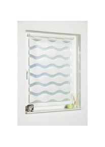 K-home , Doppelrollo »Welle« Lichtschutz ohne Bohren im Festmaß , weiß , Obermaterial: 100% Polyester , 150 cm