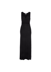 Lascana, Damen, Maxikleid mit Schn&uuml;rungsdetail in der Taille, Sommerkleid, Strandkleid, schwarz, N-Gr, 38 -N-Gr, schwarz, V-Ausschnitt mit Wickeloptik