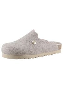 Bio Life , Clog »Habana«, Hausschuh, Homeslipper mit modischem Schaftabschluss , beige , 41 , 41 , Toller Hausschuh mit seitlichem Zier-Knopf