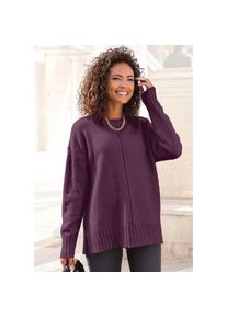 Lascana, Rundhalspullover aus supersofter Strickqualit&auml;t, Basic, lila/burgunder, 36/38, Rundhalspullover