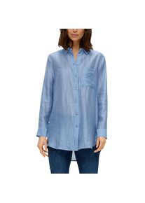 s.Oliver , Longbluse, mit semitransparenter Musterstruktur , blue , 38 , 38 , Longbluse aus Lyocellmix von s.Oliver