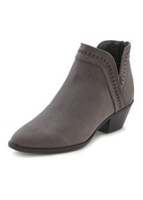 Lascana , Cowboy Stiefelette, mit seitlichem Ausschnitt , grau , 41 , 41 , Westernstiefelette mit modischem seitlichen Ausschnitt