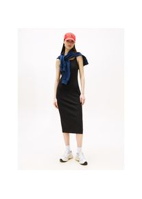 Tommy Jeans , Trägerkleid »TJW STRAPPY BADGE RIB MIDI DRESS« , Black , N-Gr , M (38) -N-Gr , M (38) , Jerseykleid von Tommy Jeans