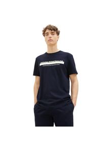 Tom Tailor Denim , T-Shirt, mit Logofrontprint , sky captain blue , S , S , T-Shirt von Tom Tailor Denim
