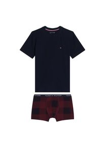 Tommy Hilfiger Underwear , Pyjama »SS TEE/TRUNK GIFT SET BOXED«, (Set, 2 tlg.), mit Karomuster , Desert Sky/Rouge Buffalo Check , 164/170 , 164/170...