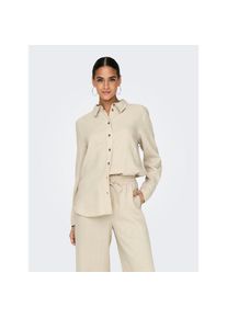 Jacqueline de Yong JDY , Hemdbluse »SAY L/S LINEN LOOSE SHIRT WVN NOOS« , Oatmeal Detail:MELANGE , XL , XL , Shirt von JDY