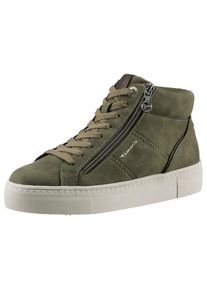 Tamaris , Plateausneaker, High-Top-Sneaker, Freitzeitschuh, Schnürer, gepolsterter Schaftrand , olivgrün , 36 , 36 , Schnürboots mit praktischem...
