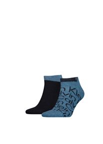 Calvin Klein Jeans , Sneakersocken »CK MEN SNEAKER 2P ALL OVER PRINT« 2 Paar, All-Over-Muster, uni, Logoschriftzug, atmungsaktiv , mid denim ,...