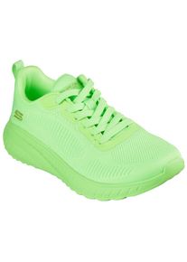 Skechers , Sneaker »BOBS SQUAD CHAOS-COOL RYTHMS«, Knitwear-Sneaker, Schnürschuh in veganer Verarbeitung , neongrün lime , 36 , 36 , Sportiver...