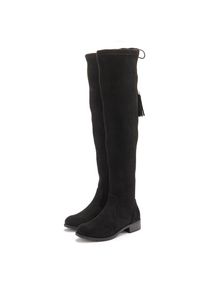 Lascana, Damen, Overkneestiefel &raquo;Stiefel, Langschaftstiefel&laquo; mit elastischem Weitschaft und raffiniertem Flechtdetail, schwarz, 41, schwarz, 
