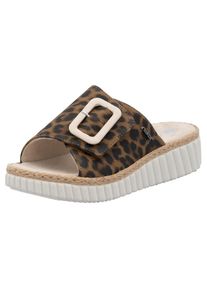 Rieker , Pantolette, Sommerschuh, Strandschuh, Urlaubschuh, Hausschuh mit Klettverschluss , leo , 39 , 39 , Pantolette im angesagten Leo-Look