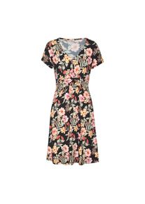 Buffalo, Damen, Jerseykleid mit Blumendruck, schwarz bedruckt, N-Gr, 34 -N-Gr, schwarz bedruckt, Sommerkleid mit kurzen &Auml;rmeln