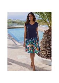 feel good , Damen , Sommerkleid »Sommerkleid« , marine-orange-bedruckt , Normalgrößen , 40/42 -Normalgrößen , 40/42 , Single-Jersey