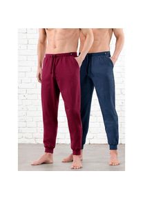 wäschepur wäschepur , Damen , Schlafhose , marine + dunkelrot , Normalgrößen , 64/66 -Normalgrößen , 64/66 , Single-Jersey