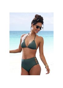 Lascana , Highwaist-Bikini-Hose »Italy« Goldfarbene Zierringe , oliv , N-Gr , 34 -N-Gr , 34 , Mix-Kini nach Lust und Laune mixen