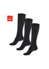 Bench. , Kniestrümpfe, (Packung, 3 Paar), Damenkniestrümpfe mit wärmender Wolle , 3x anthrazit , 35-38 , 35-38 , Wärmende Wollkniestrümpfe für Damen
