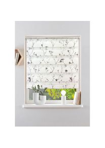 my home , Doppelrollo »MINNA« Lichtschutz Sichtschutz ohne Bohren freihängend mit Floralem Design NEUHEIT! , grau , Obermaterial: 100% Polyester ,...