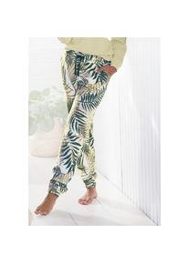 Lascana , Sweatpants, (1 tlg.), Loungehose mit Allover-Druck, Loungewear , grün gemustert , N-Gr , 36/38 -N-Gr , 36/38 , Sweatpants mit seitlichen...